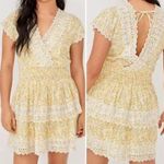American Eagle  Ruffle Tiered Floral Lace Bohemian Mini Dress Photo 1