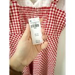 Abercrombie & Fitch NWT  V-Neck Linen-Blend Mini Dress Red Gingham Small Photo 7