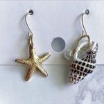 Star And Seashell Mismatched Earrings Handmade Gold Photo 0