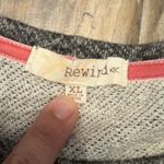 Rewind  Charcoal Leapord Mixed Knit Long Sleeve Pullover Sweatshirt Photo 1