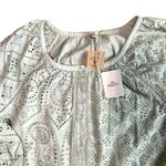 Faherty New  Valencia Eyelet Organic Cotton Dress Desert Sage Green Size Medium Photo 3