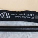 ZARA  Women’s Linen Blend Mother of Pearl White Button-Up Long Sleeve Blouse Photo 6