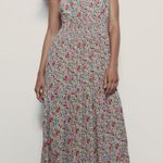 ZARA NWT  Ditsy Floral Print Strappy Maxi Sun Dress in Multicolored Women's M Photo 2