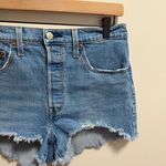 Levi's Levi’s classic ribcage 501 high rise denim shorts raw hem cutoff jean shorts Photo 2