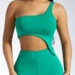 Naked Wardrobe NWT Smooth Side Asymmetrical Crop Top in Kelly Green Photo 1