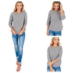 Lumière Lumiere textured gray knit sweater size large Photo 1