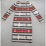 Gianni Bini GB‎ Womens Dress L Cream Red Southwestern Aztec Bodycon Pullover Tan Size L Photo 1