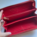 Coach Red Saffiano Leather Long Continental Zippy Wallet ID Cards Pockets Photo 5