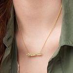 Fossil  Mama Rhinestones Pendant Chain Necklace Gold Tone Photo 4