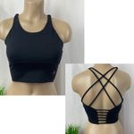 Savvi Black Strappy Back Cropped Athletic Sport Bra Top NEW M Size M Photo 1