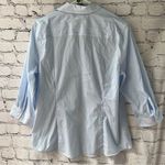 Eddie Bauer  Women’s Blue Striped Collared Button Down Shirt Photo 6