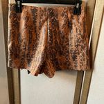 Haute Monde  Black and Orange Patterned pleather skort small Photo 9