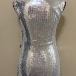 XOXO Silver Sequin Bodycon Small Dress Photo 2