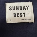 Aritzia Sunday Best Ruffle Wrap Chiffon Navy Mini Dress Size 2 Blue Photo 4