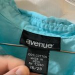 Avenue Blue Tie Knot Front Cropped Button Up Shirt Size 26 Photo 1