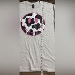 Gildan  Gray Tee with Pink and Black cow print Smiley Photo 6