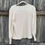 Anthropologie By  Cream Puff Sleeve Ribbed Long Sleeve| S Photo 3