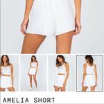 Princess Polly EUC  Amelia Shorts White Lined sz 0 Photo 1