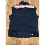 JoyRich Los Angeles Sleeveless American Flag Black Denim Jacket Women’s Small Photo 4
