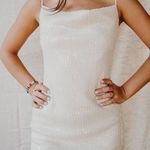 NWT Beaded Shift Dress White Size L Photo 2