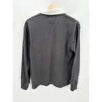 Old Navy Top Women XS Grey White Panther Long Sleeve Collared 100% Cotton Photo 1