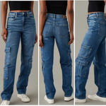 American Eagle  Super High-Rise Baggy Straight Cargo Jeans Photo 1