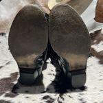 Vintage Black Real Leather Fringe Cowboy Boots Festival Rave Burning Man A21 Size 7 Photo 9