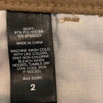 EXPRESS Skirt Womens 2 Faux Suede‎ Mini Exposed Button A Line Light Tan Beige Photo 2