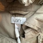 Loft Tan Utility/Safari Style Jacket with Ruffle Collar Size XL Photo 3