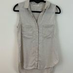 Bella Dahl | Light Tan Collared Sleeveless Button Up Blouse Size XS Photo 1