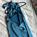 Satin Mini Dress Blue Size M Photo 4