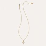 Kendra Scott Cross Gold Pendant Necklace in White Lab Grown Opal Photo 2