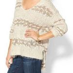 Free People  Linus fuzzy striped sweater in natural M Photo 0