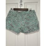 Old Navy Women’s Size 6 Light Green Blue Paisley Print Shorts 100% Cotton Boho Photo 1