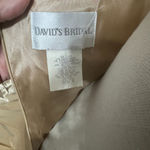David's Bridal  Bridesmaid Dress Size 4 Beige Satin Charmeuse sleeveless prom Photo 6