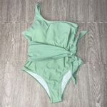 Pink Lily NWOT ‎ Women's One-Shoulder Green One Piece Swimsuit Size Medium Photo 1