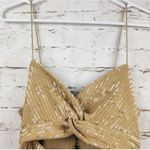 Retrofête Retrofete Sariah Sequin Dress in Nude Size XL NWT Sleeveless Cutout Midi Photo 3