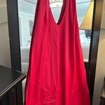 NEW Satin Dress Mini Cross Halter Neck Backless Dress Pink XL Photo 4