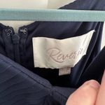 NWT Reverie dark navy blue formal dress, empire waist, chevron ruffle detail, 12 Photo 7