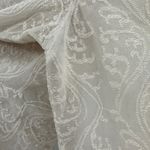 Ann Taylor LOFT Cream Embroidered Long Sleeve Pullover Sheer Top Size Large Photo 3