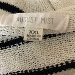 August Most August Mist Stripe White Black Elbow Patch Brown Sweater Pullover Women’s Sz XXL Photo 4