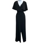 Alex Marie Sz 14 Capelet Cape V-Neck Jumpsuit Black Wide Leg Formal Mother Bride Photo 2