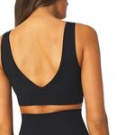 We Wore What  V Neck Knit Sport Bra Top in Black size XS NWT Photo 2