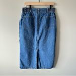 Talbots Vintage Denim Skirt 14 Paper Bag Waist Modest Pockets 90s Preppy Photo 6