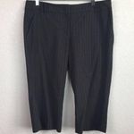 New York & Co. Charcoal Striped Dress Crops Sz 8 Photo 0