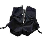 High Waist Stretchy Shorts High Rise Shorts Short Pants Summer Pants Zipper Shor Black Size M Photo 2