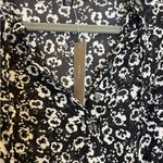 J.Crew  Black White Floral Long Sleeve Dress Ruffle Cuff Crepe Boho NWT XXS Photo 2