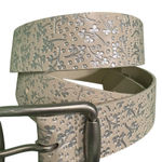 Gap Vtg Y2K  Silver Scrolled Leather Embossed Floral Pattern Belt, Sz S Photo 0