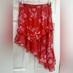 Honey Belle  Asymmetrical Red Floral Skirt Size M New Without Tags Photo 2