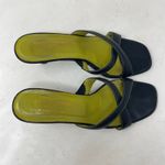 Donald J Pliner vintage black leather kitten heel slide in sandals sz 9 Photo 2